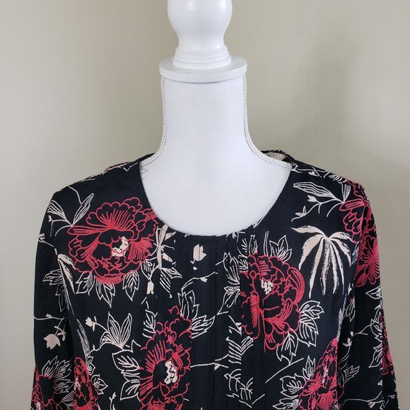 Deby Debo Saphir Floral Print Blouse Black Size Small - Picture 2 of 13
